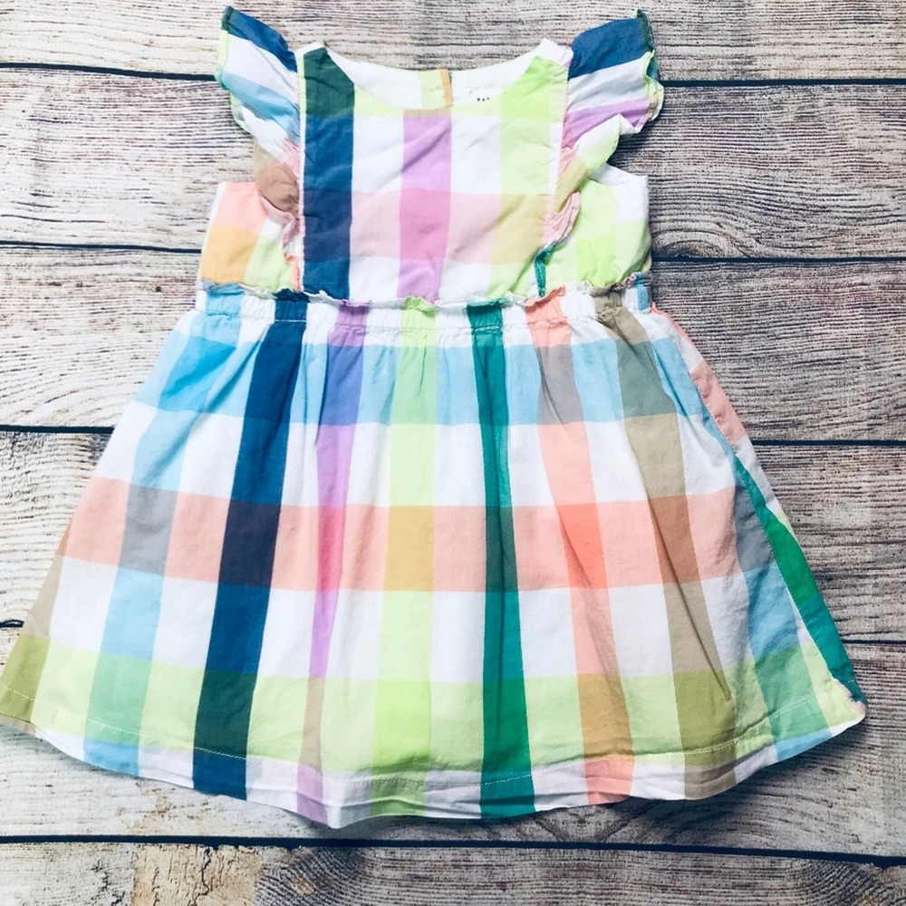 Baby Gap size 2Y Pastel Plaid SS dress